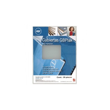 CUBIERTA GBPLACK PLASTICA GBC CRISTAL C/20 PIEZAS