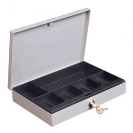 CAJA PARA DINERO OFFICE DEPOT METALICA CHICA GRIS