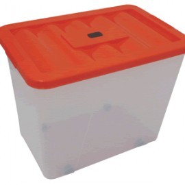 CAJA EUROPLAST ERICK 46 CON RUEDAS TAPA NARANJA