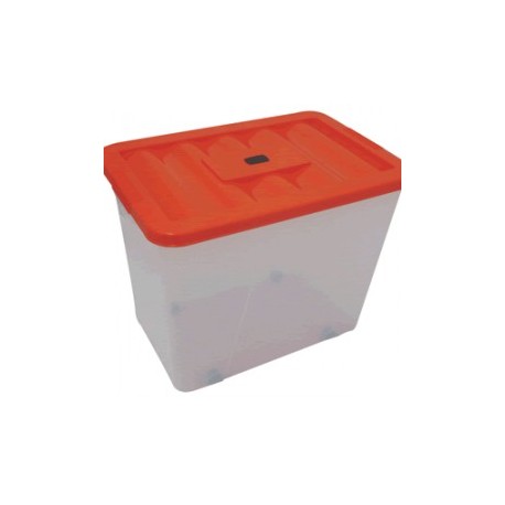 CAJA EUROPLAST ERICK 46 CON RUEDAS TAPA NARANJA