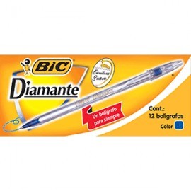 BOLIGRAFO BIC DIAMANTE TINTA AZUL MEDIANO CAJA/12