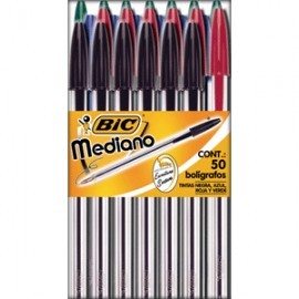 BOLIGRAFO BIC PUNTO MEDIANO COLORES SURTIDOS C/50