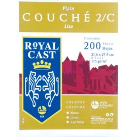 PAPEL COUCHE LISO BLANCO CON 200 HOJAS ROYAL CAST