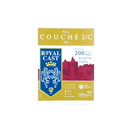 PAPEL COUCHE LISO BLANCO CON 200 HOJAS ROYAL CAST