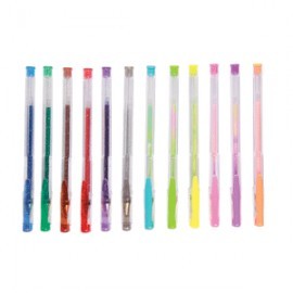 PLUMA GEL COLORES PASTEL BRILLANTES 12 PIEZAS