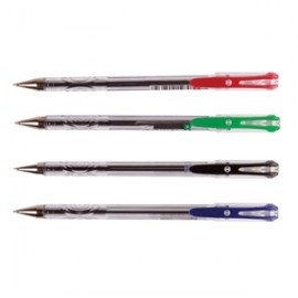 PLUMA BALLPOINT TINTA GEL NEGRA AZUL ROJA 4 PIEZAS