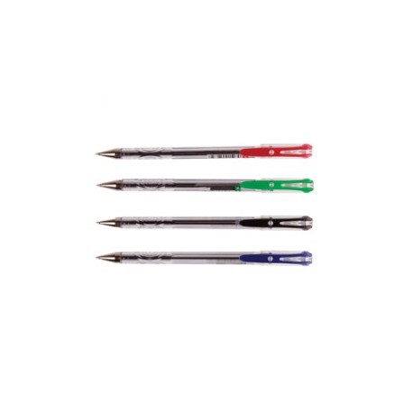 PLUMA BALLPOINT TINTA GEL NEGRA AZUL ROJA 4 PIEZAS