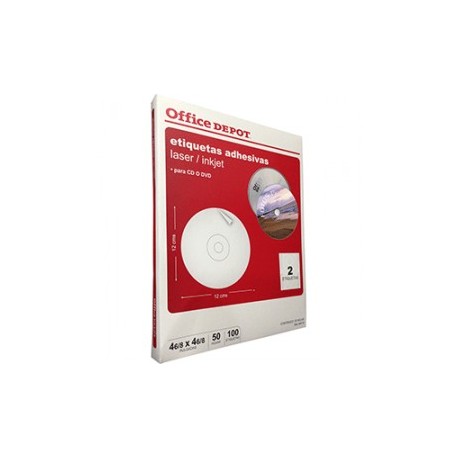 ETIQUETAS LASER INKJET CD OFFICE DEPOR CON 100 PZ