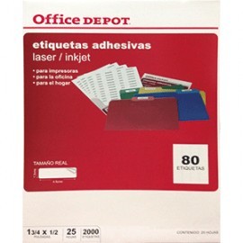 ETIQUETA LASER INKJET 1 3/4X1/2 OFFICE DEPOT 2000