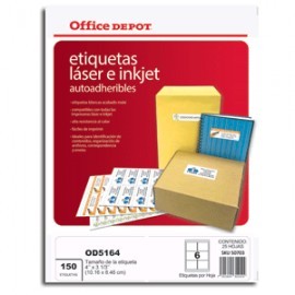 ETIQUETAS 4X3 1/3 LASER INKJET OFFICE DEPOT 150