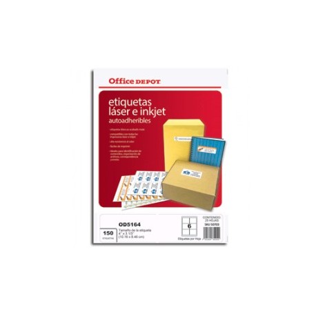 ETIQUETAS 4X3 1/3 LASER INKJET OFFICE DEPOT 150