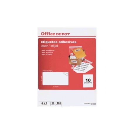 ETIQUETAS LASER INKJET 5.1X10.1 OFFICE DEPOT