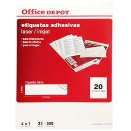 ETIQUETA LASER INKJET 4X1 OFFICE DEPOT CON 500 PZ