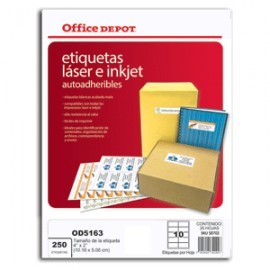 ETIQUETAS LASER INKJET 4X2 OFFICCE DEPOT CON 250