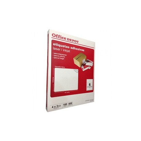 ETIQUETA LASER INKJET 4X3 1/3 OFFICE DEPOT C/600