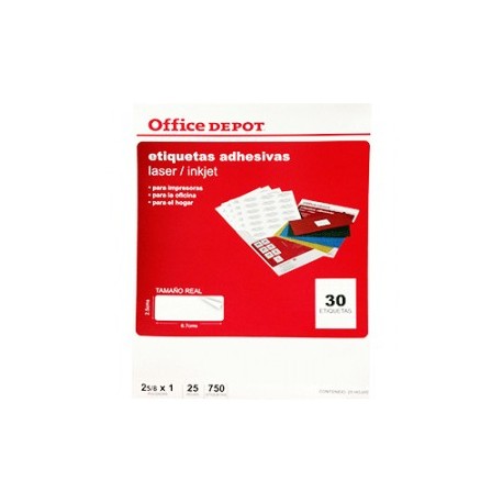 ETIQUETA LASER INKJET 2 5/8X1 OFFICE DEPOT CON 750