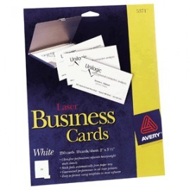 TARJETAS LASER 2X3.5 BLANCA AVERY CON 250 PIEZAS