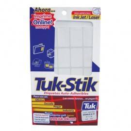 ETIQUETA RECTANGULAR TUK 25X38MM BLANCA CON 500 PZ