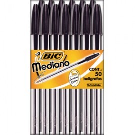 BOLIGRAFO BIC PUNTO MEDIANO NEGRO CAJA C/50