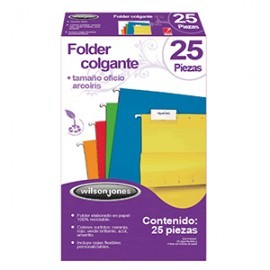 FOLDER COLGANTE WILSON JONES OFICIO ARCOIRIS 25PZS