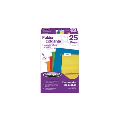 FOLDER COLGANTE WILSON JONES OFICIO ARCOIRIS 25PZS