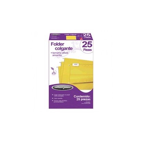 FOLDER COLGANTE WILSON JONES OFICO AMARILLO 25PZ