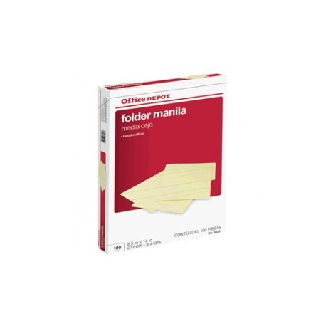 FOLDER OFICIO OFFICE DEPOT MANILA CON 100 PIEZAS