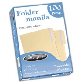 FOLDER OFICIO WILSON JONES MANILA CON 100 PIEZAS