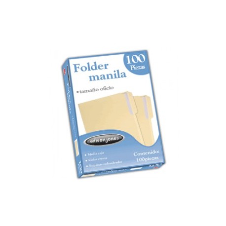 FOLDER OFICIO WILSON JONES MANILA CON 100 PIEZAS