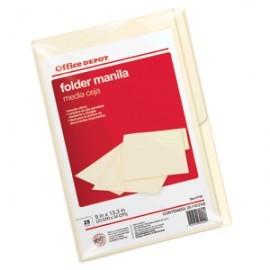 FOLDER OFICIO OFFICE DEPOT MANILA CON 25 PIEZAS