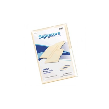 FOLDER OFICIO SIGNATURE CREMA CON 3 PIEZAS