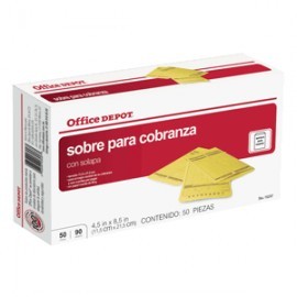 SOBRE DE PAPEL OFFICE DEPOT DE COBRANZA 50 PIEZAS