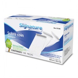 SOBRE DE PAPEL SIGNATURE ECOLOGICO CON 100 PIEZAS