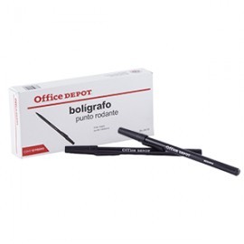 BOLIGRAFO OFFICE DEPOT PUNTO MEDIANO NEGRO PAQ/12