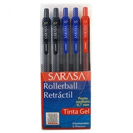 BOLIGRAFO ROLLERBALL SARASA TINTA GEL COLS SURT 5P