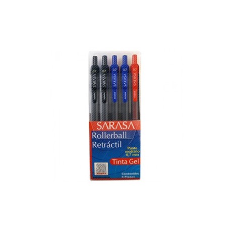 BOLIGRAFO ROLLERBALL SARASA TINTA GEL COLS SURT 5P