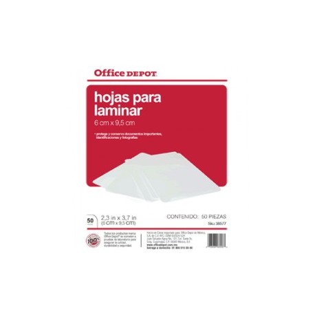 MICAS TERMICAS OFFICE DEPOT 6X9.5 CM CON 50 PIEZAS