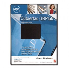 CUBIERTA GBC GBPLACK PLASTICA RAYADA HUMO CON 20